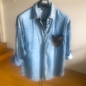 Forever 21 women denim shirt